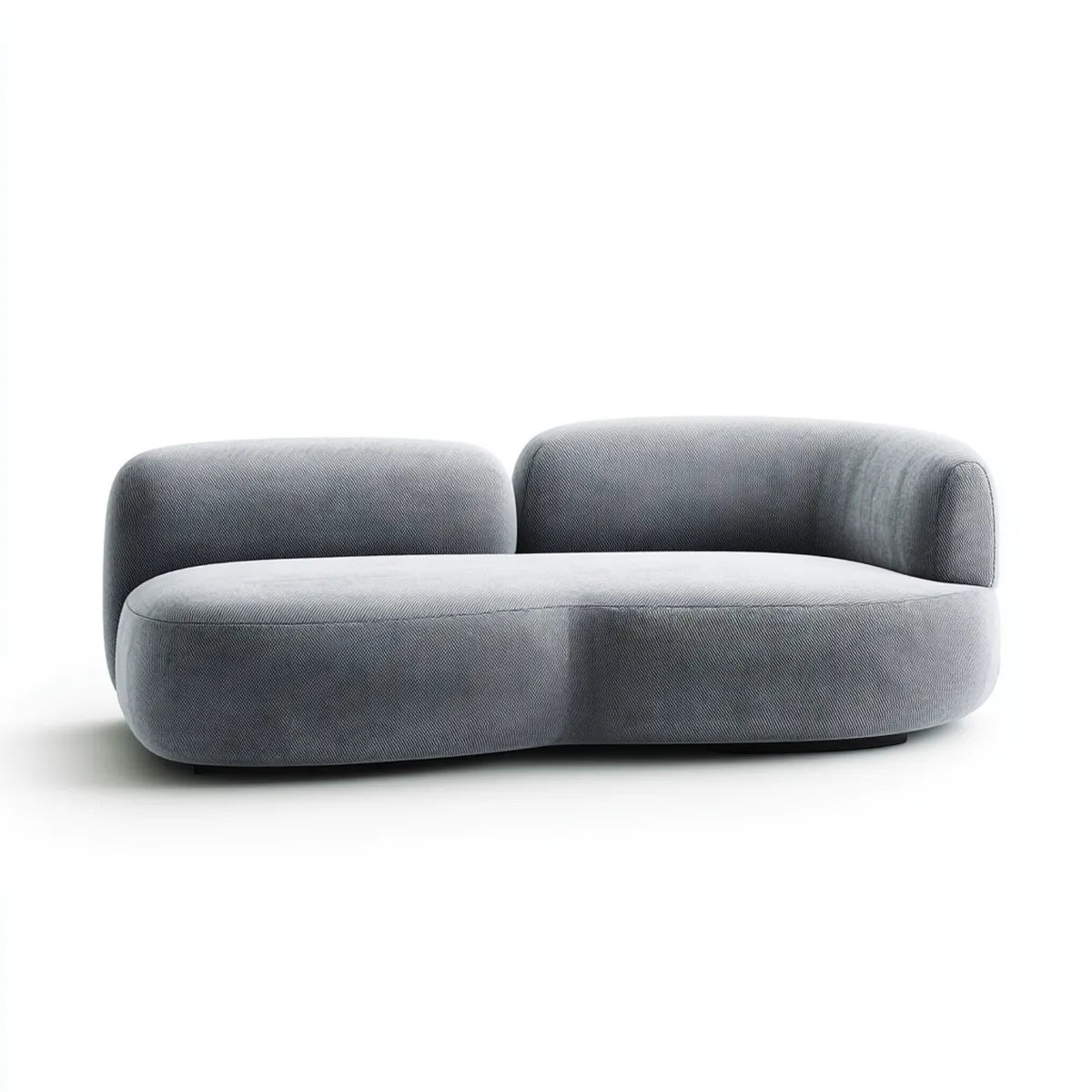 2-Sitzer Sofa Grau 190 x 95 x 73 cm Polyester abgerundete Form