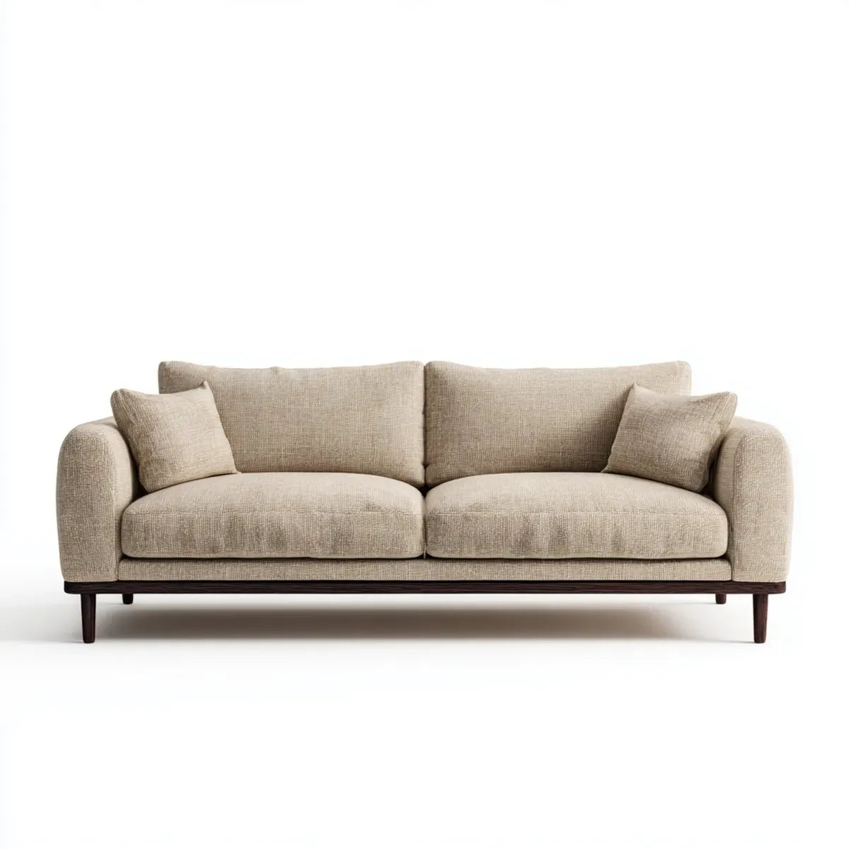 3-Sitzer Sofa Beige mit Polyesterbezug 220 x 90 x 82 cm Rechteckig