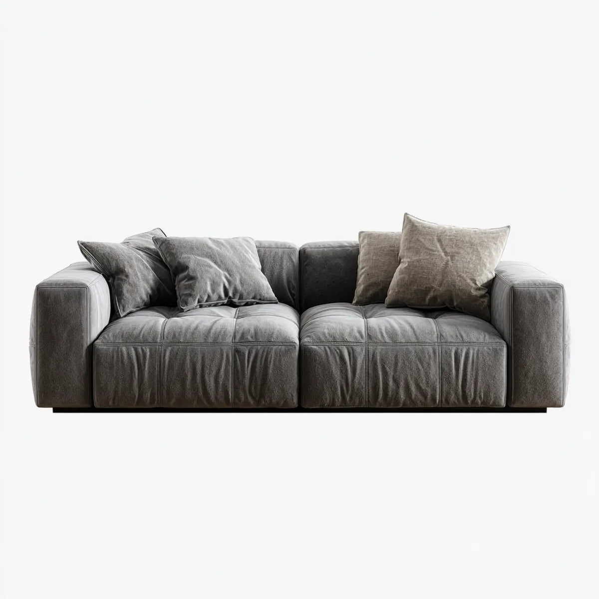 2-Sitzer Sofa Grau 200 x 100 x 78 cm Mikrofaser in Lederoptik Rechteckig