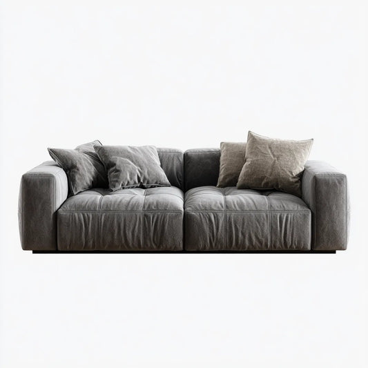2-Sitzer Sofa Grau 200 x 100 x 78 cm Mikrofaser in Lederoptik Rechteckig